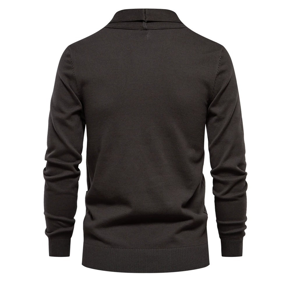 Men’s Urban Style V-Neck Cardigan – High-Quality Cotton Knit Sweater | M506
