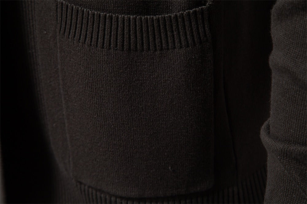 Men’s Urban Style V-Neck Cardigan – High-Quality Cotton Knit Sweater | M506