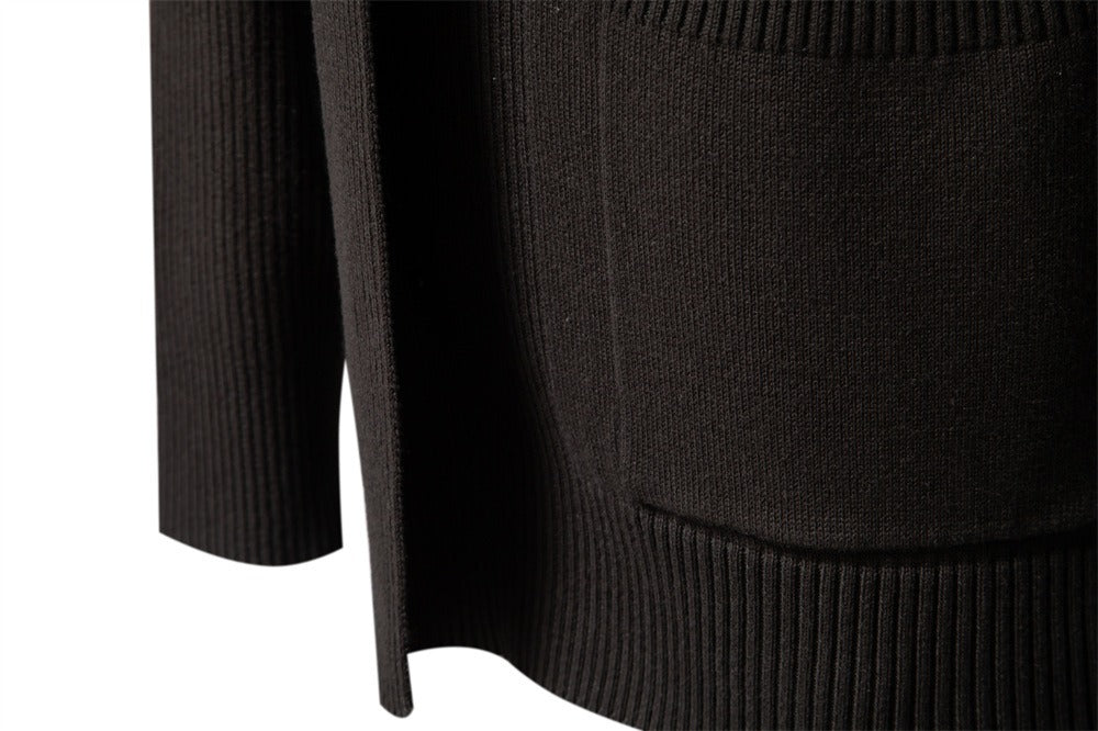 Men’s Urban Style V-Neck Cardigan – High-Quality Cotton Knit Sweater | M506