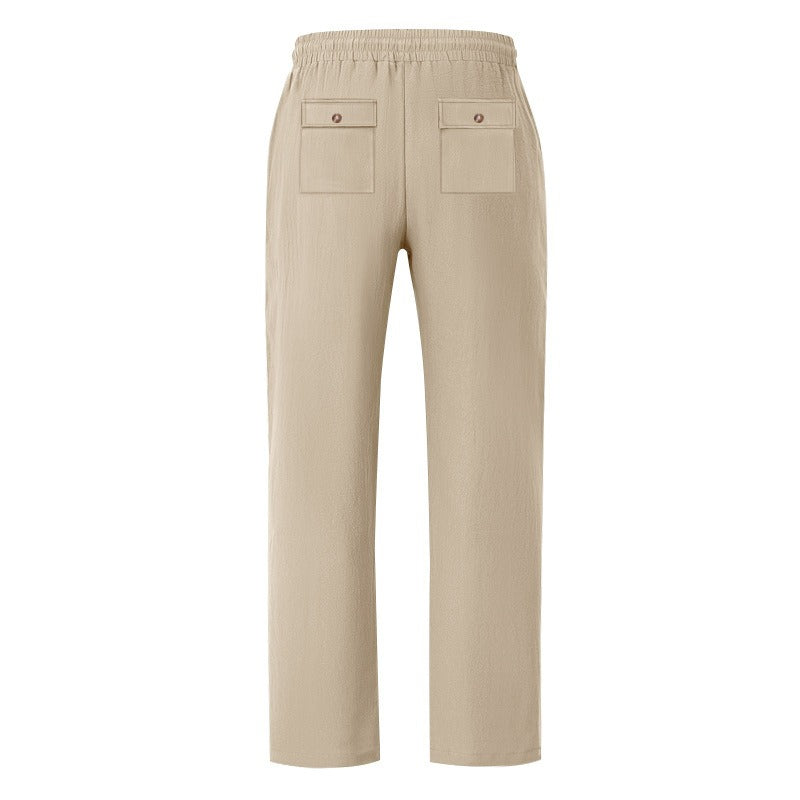 Men’s Relaxed Fit Linen Cargo Pants | Breathable Summer Wear Trousers | MGTZ-6