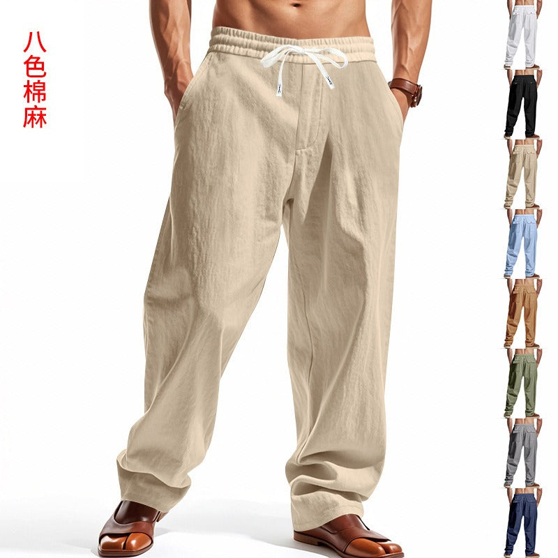 Men’s Relaxed Fit Linen Cargo Pants | Breathable Summer Wear Trousers | MGTZ-6