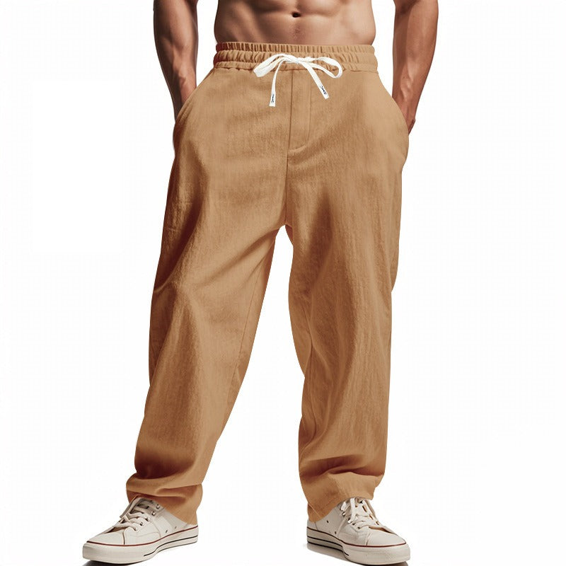Men’s Relaxed Fit Linen Cargo Pants | Breathable Summer Wear Trousers | MGTZ-6