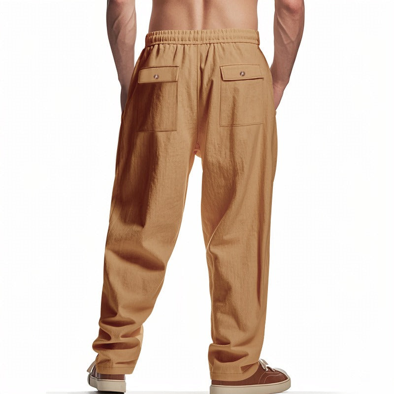 Men’s Relaxed Fit Linen Cargo Pants | Breathable Summer Wear Trousers | MGTZ-6