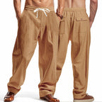 Men’s Relaxed Fit Linen Cargo Pants | Breathable Summer Wear Trousers | MGTZ-6