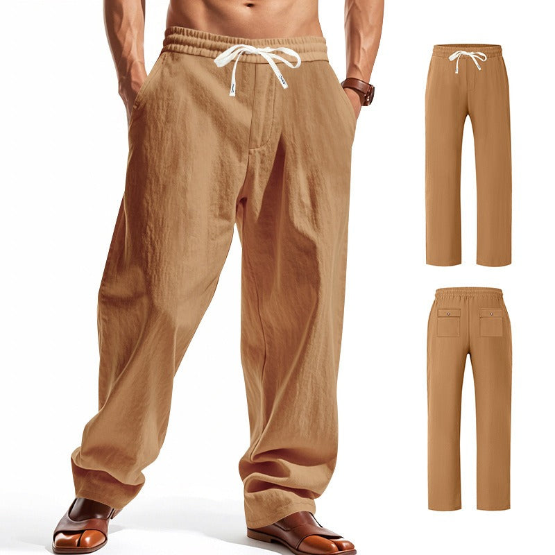 Men’s Relaxed Fit Linen Cargo Pants | Breathable Summer Wear Trousers | MGTZ-6
