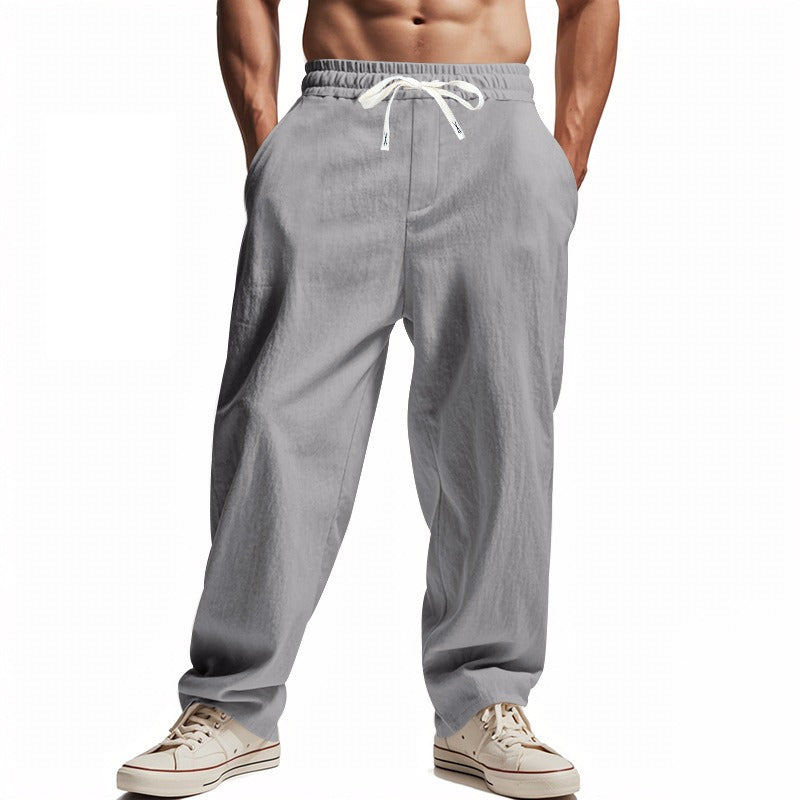 Men’s Relaxed Fit Linen Cargo Pants | Breathable Summer Wear Trousers | MGTZ-6