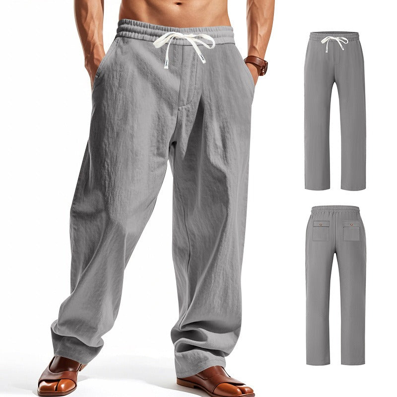 Men’s Relaxed Fit Linen Cargo Pants | Breathable Summer Wear Trousers | MGTZ-6