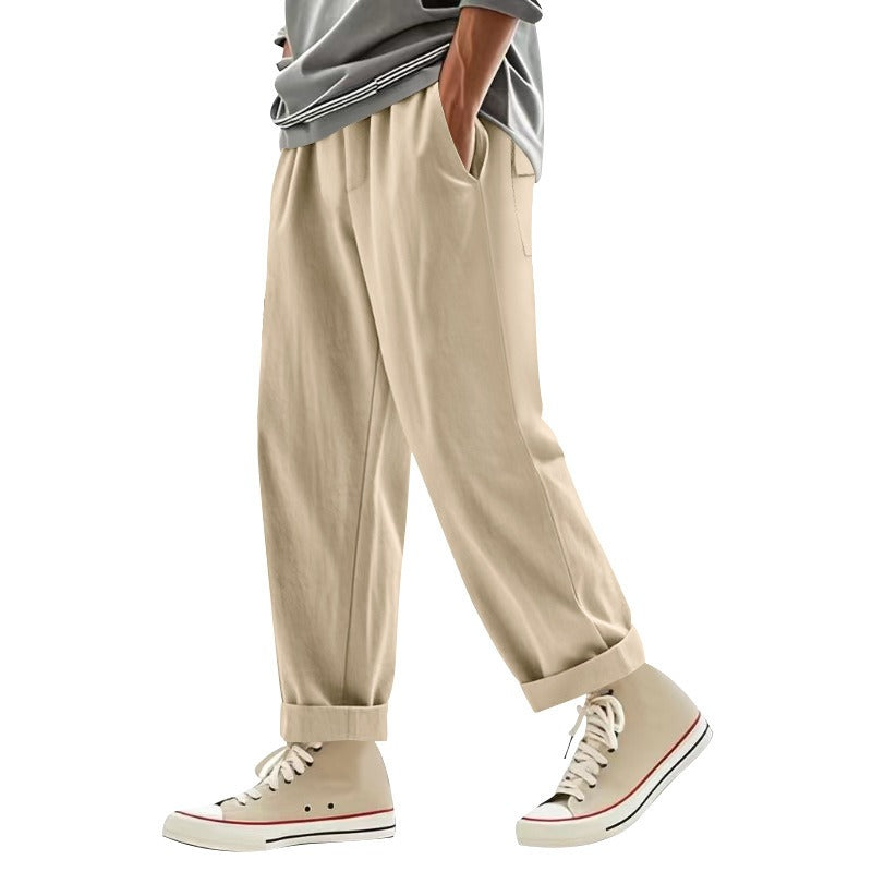 Men’s Relaxed Fit Linen Cargo Pants | Breathable Summer Wear Trousers | MGTZ-6