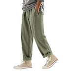 Men’s Relaxed Fit Linen Cargo Pants | Breathable Summer Wear Trousers | MGTZ-6