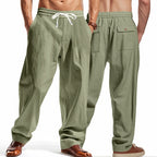 Men’s Relaxed Fit Linen Cargo Pants | Breathable Summer Wear Trousers | MGTZ-6