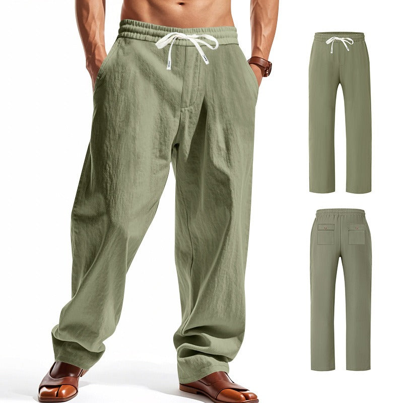 Men’s Relaxed Fit Linen Cargo Pants | Breathable Summer Wear Trousers | MGTZ-6