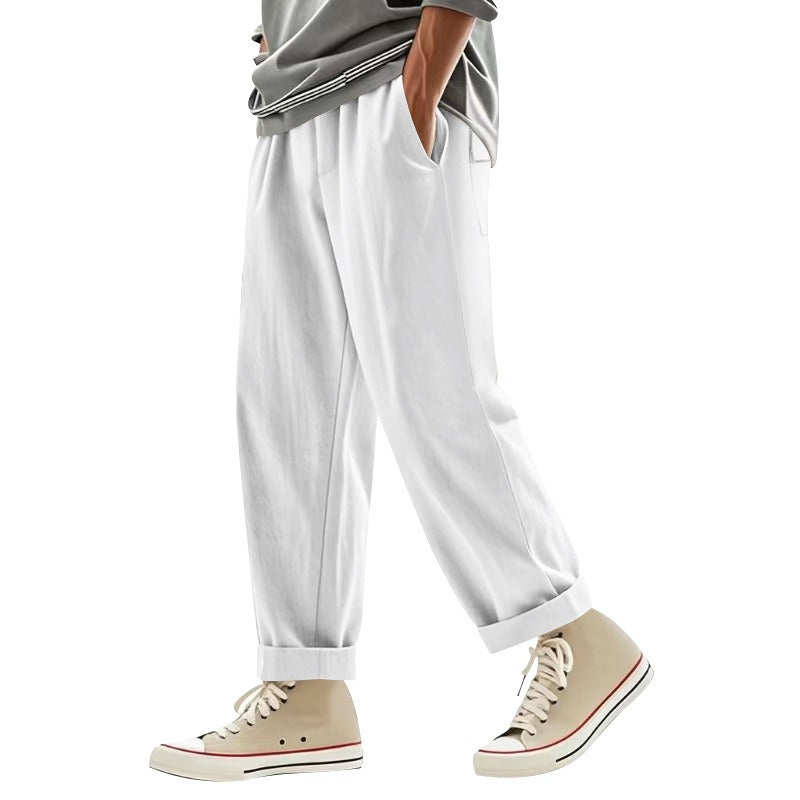 Men’s Relaxed Fit Linen Cargo Pants | Breathable Summer Wear Trousers | MGTZ-6