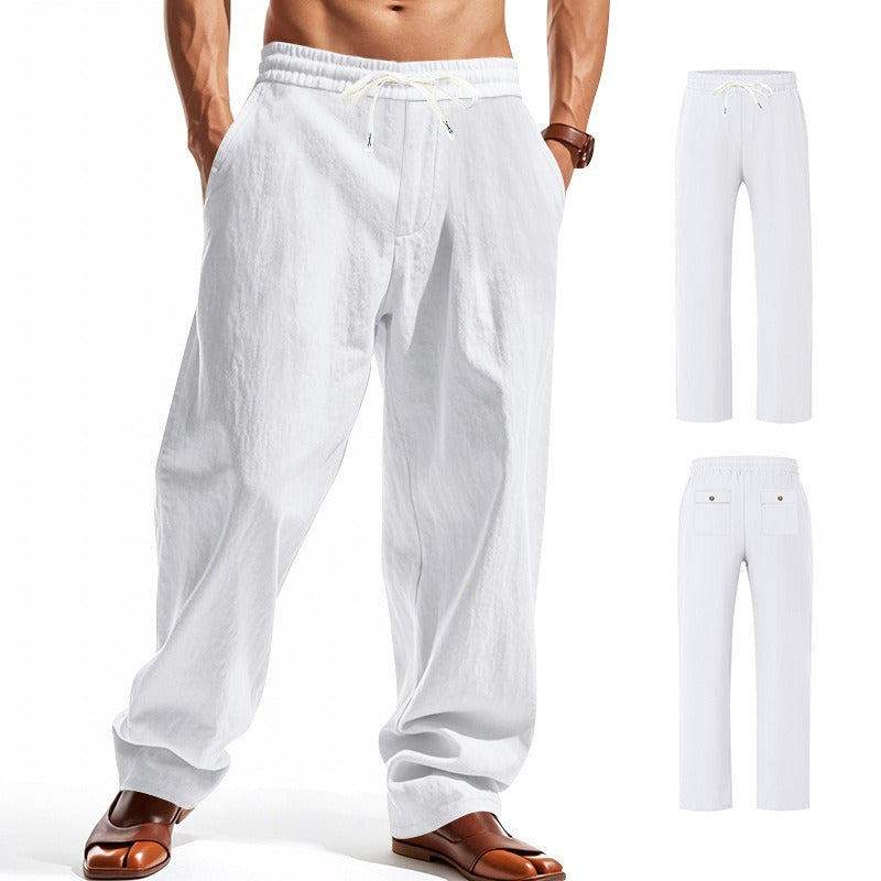 Men’s Relaxed Fit Linen Cargo Pants | Breathable Summer Wear Trousers | MGTZ-6