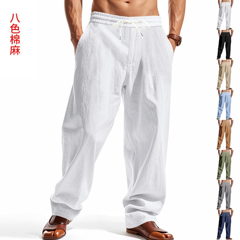 Men’s Relaxed Fit Linen Cargo Pants | Breathable Summer Wear Trousers | MGTZ-6