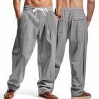 Men’s Relaxed Fit Linen Cargo Pants | Breathable Summer Wear Trousers | MGTZ-6