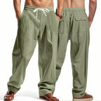 Men’s Relaxed Fit Linen Cargo Pants | Breathable Summer Wear Trousers | MGTZ-6