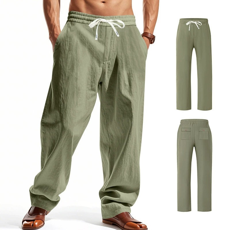 Men’s Relaxed Fit Linen Cargo Pants | Breathable Summer Wear Trousers | MGTZ-6