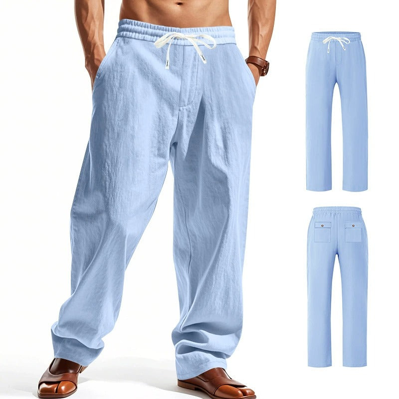 Men’s Relaxed Fit Linen Cargo Pants | Breathable Summer Wear Trousers | MGTZ-6