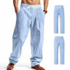 Men’s Relaxed Fit Linen Cargo Pants | Breathable Summer Wear Trousers | MGTZ-6