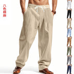Men’s Relaxed Fit Linen Cargo Pants | Breathable Summer Wear Trousers | MGTZ-6