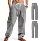 Men’s Relaxed Fit Linen Cargo Pants | Breathable Summer Wear Trousers | MGTZ-6