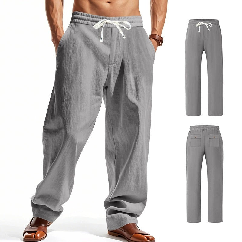 Men’s Relaxed Fit Linen Cargo Pants | Breathable Summer Wear Trousers | MGTZ-6