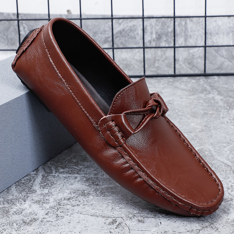 Men’s Leather Loafers – Classic Driving Moccasins with Anti-Slip Sole | 0063