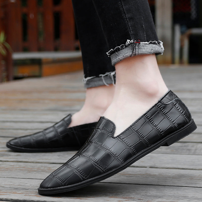 Men's Summer Casual Loafers Genuine Leather Moccasins Breathable Shoes | 2207