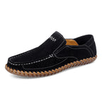 Men’s Plus Size Handmade Suede Leather Loafers – Slip-On Driving Shoes | 8666