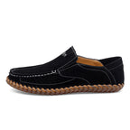 Men’s Plus Size Handmade Suede Leather Loafers – Slip-On Driving Shoes | 8666