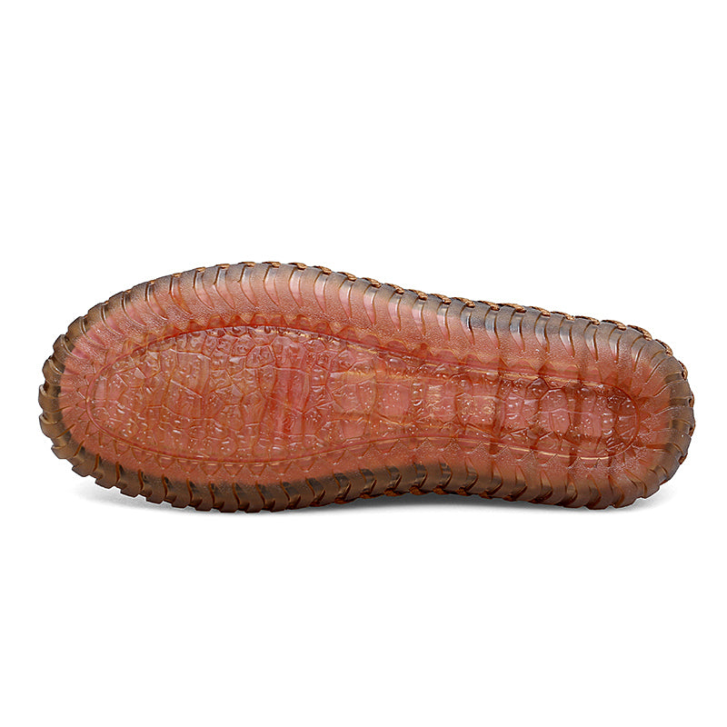 Men’s Plus Size Handmade Suede Leather Loafers – Slip-On Driving Shoes | 8666