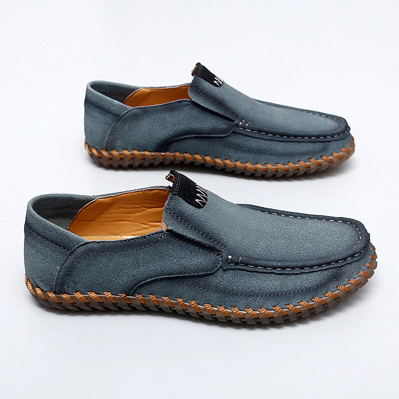 Men’s Plus Size Handmade Suede Leather Loafers – Slip-On Driving Shoes | 8666