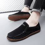 Men’s Plus Size Handmade Suede Leather Loafers – Slip-On Driving Shoes | 8666