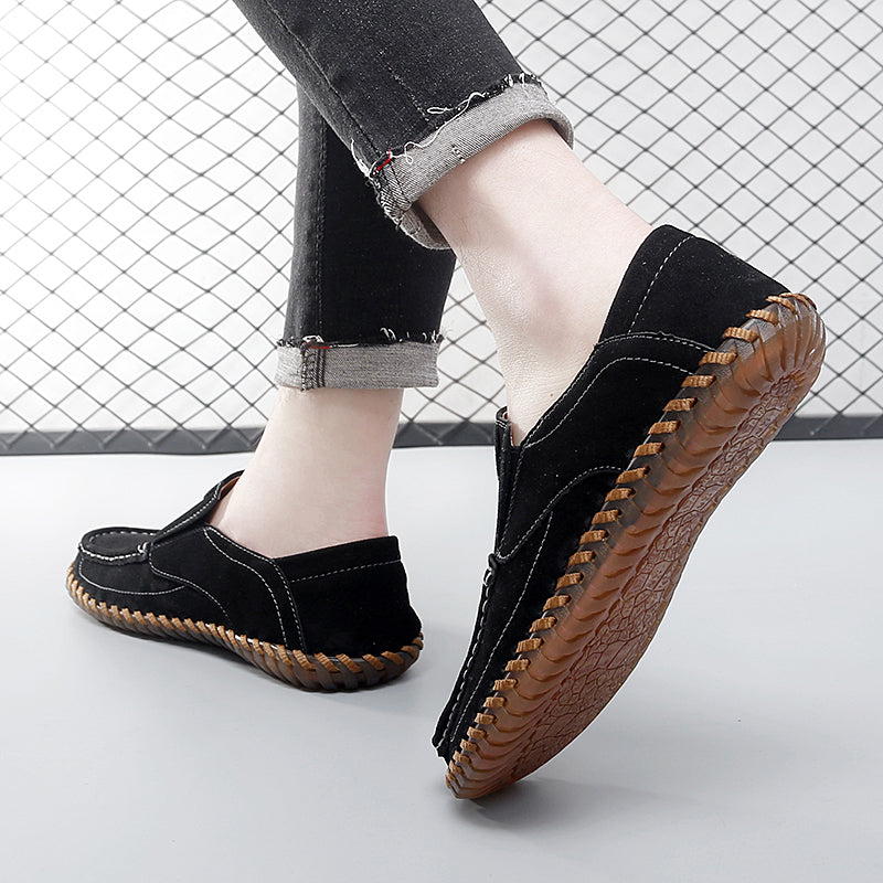 Men’s Plus Size Handmade Suede Leather Loafers – Slip-On Driving Shoes | 8666