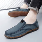 Men’s Plus Size Handmade Suede Leather Loafers – Slip-On Driving Shoes | 8666