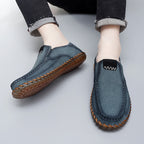 Men’s Plus Size Handmade Suede Leather Loafers – Slip-On Driving Shoes | 8666