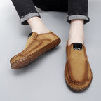 Men’s Plus Size Handmade Suede Leather Loafers – Slip-On Driving Shoes | 8666