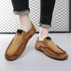Men’s Plus Size Handmade Suede Leather Loafers – Slip-On Driving Shoes | 8666