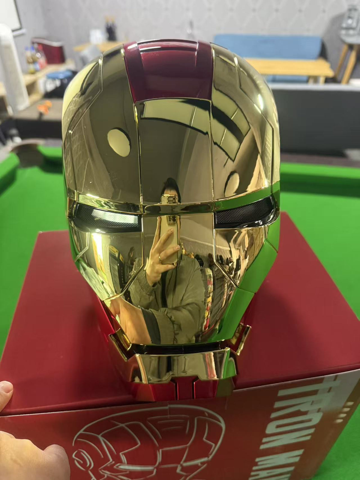 Iron Man MK5 Helmet 1:1 Wearable Collectible with Voice Control & LED Light-Up System | JARVIS Interactive Cosplay Prop