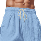 Men’s Four-Season Lightweight Linen Cargo Pants Breathable Multi-Pocket Loose Wide-Leg Trousers | MTGZ-9