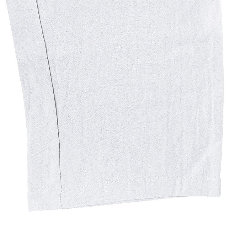 Men’s Four-Season Lightweight Linen Cargo Pants Breathable Multi-Pocket Loose Wide-Leg Trousers | MTGZ-9