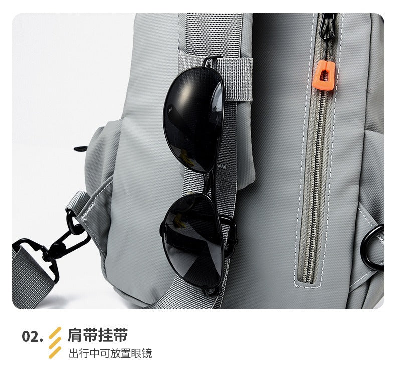 OMASKA Men’s Crossbody Bag – Waterproof Oxford Sling with USB | 2313