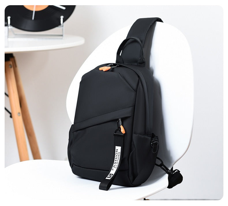 OMASKA Men’s Crossbody Bag – Waterproof Oxford Sling with USB | 2313