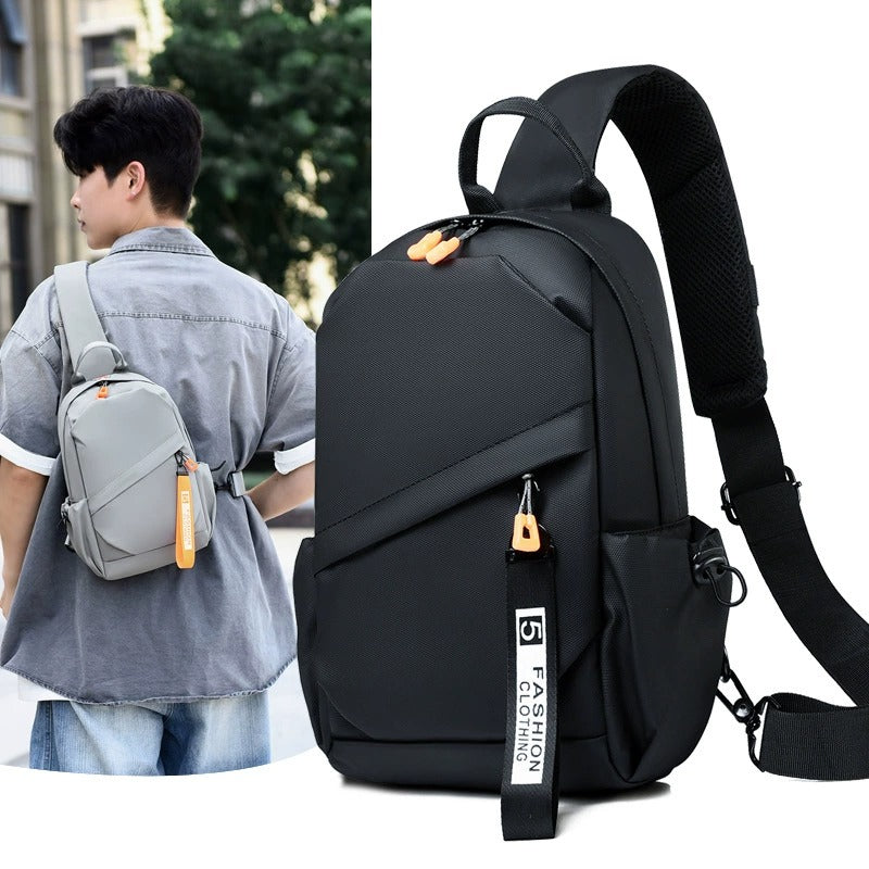 OMASKA Men’s Crossbody Bag – Waterproof Oxford Sling with USB | 2313