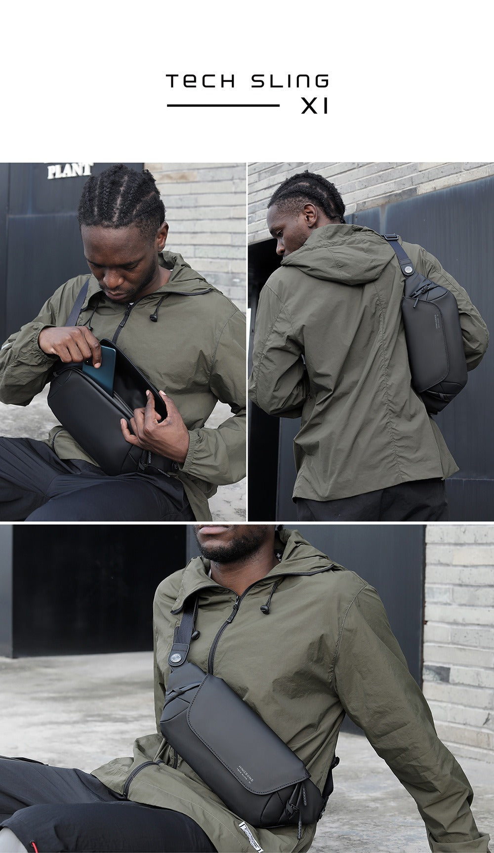 Kingsons Men’s Chest Bag – Waterproof, Lightweight, Crossbody | 3248-A