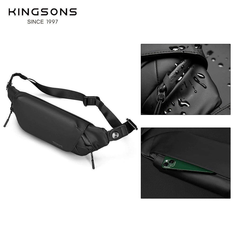 Kingsons Men’s Chest Bag – Waterproof, Lightweight, Crossbody | 3248-A