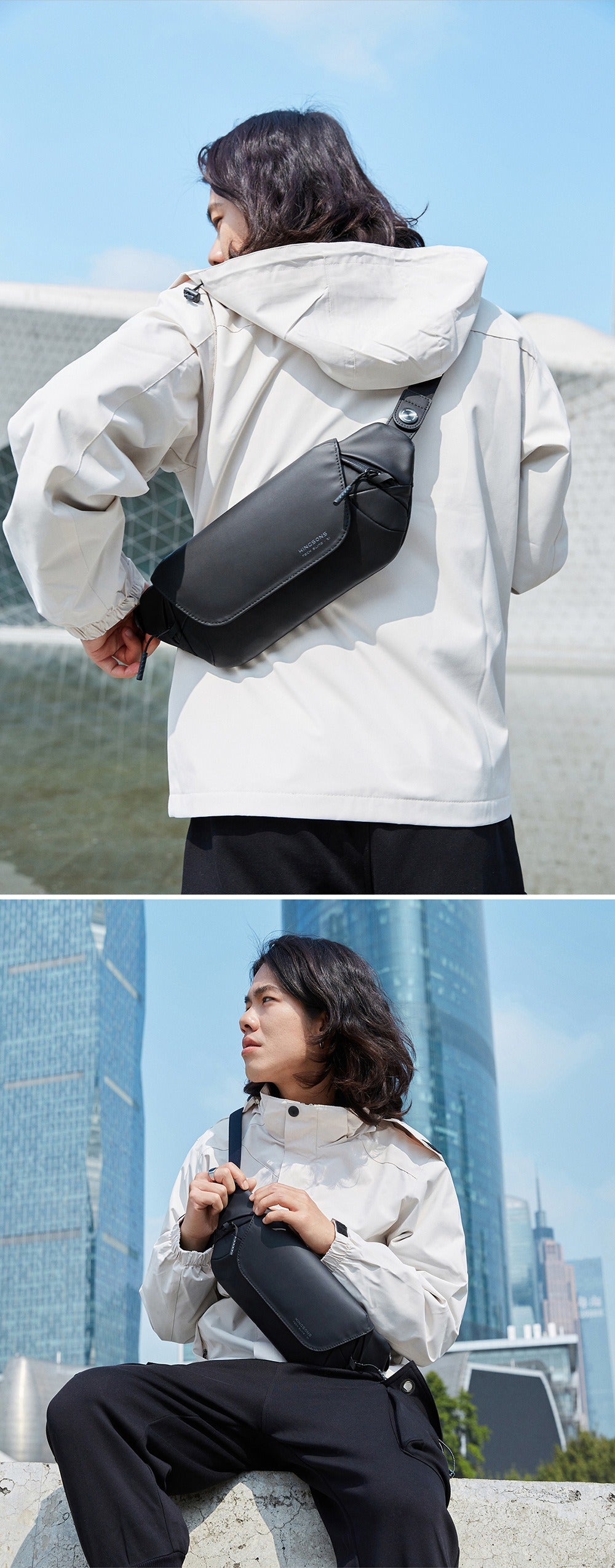 Kingsons Men’s Chest Bag – Waterproof, Lightweight, Crossbody | 3248-A