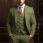Premium 3-Piece Suit Set | Men’s Wedding & Banquet Suit with Vest | Tailored Fit Formal Wear in 20 Colors