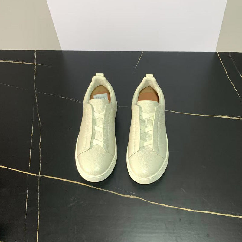 New Genia Men's Slip-On Loafers | Genuine Leather Luxury Sneakers with Sheepskin Lining | Premium Casual Driving Shoes | 6188