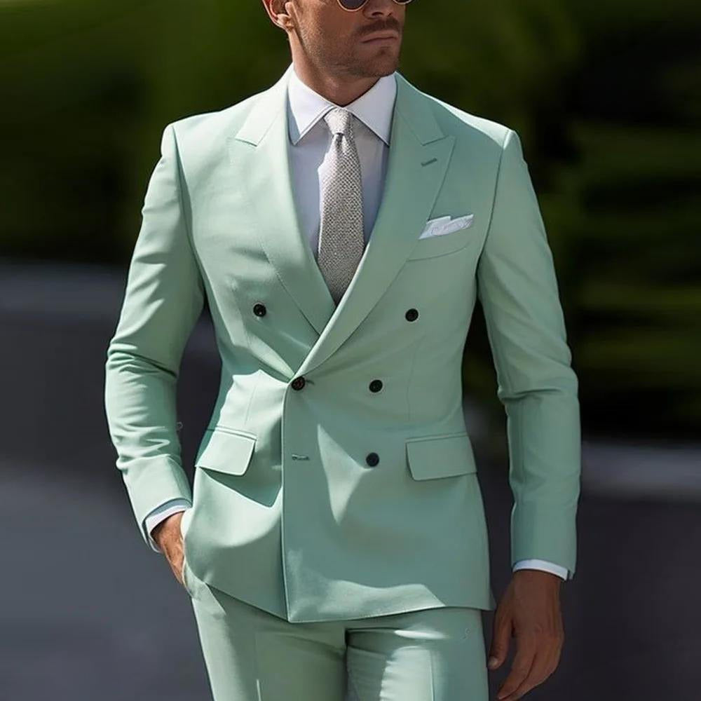 Men's Premium 2pcs Suits – Formal Wedding Groom Attire in Multiple Colors